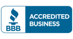 A blue bbb accredited business seal.