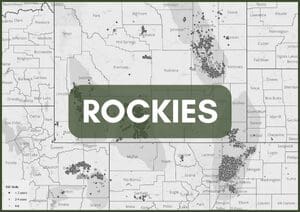 A map of the rocky mountains with the word rockies in front.