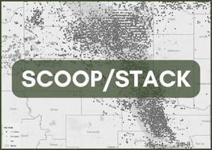 A map of the united states with the words scoop stacked in front.